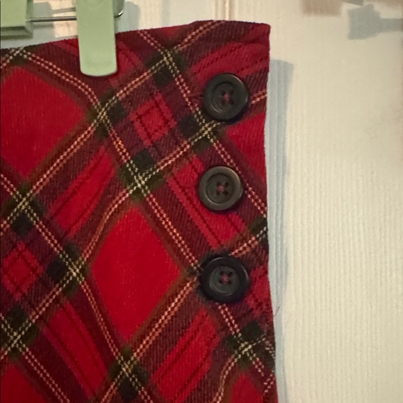 Vintage Banana Republic Red Plaid Pleated Skirt - Picture 3 of 10